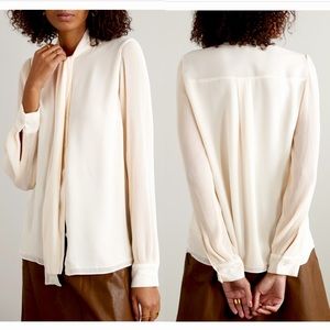 Michael Kors Paneled Recycled crepe-de-chine Blouse